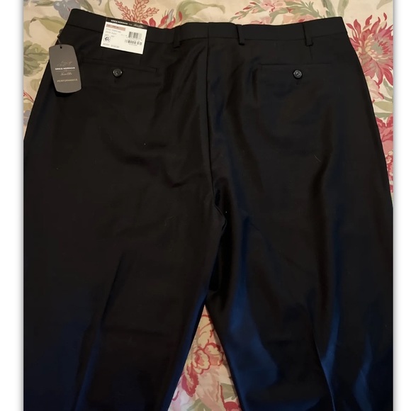 TASSO ELBA Greg Norman 42W x 30L FlatFront Wool Natural Stretch BLACK $150 NEW - Picture 8 of 13